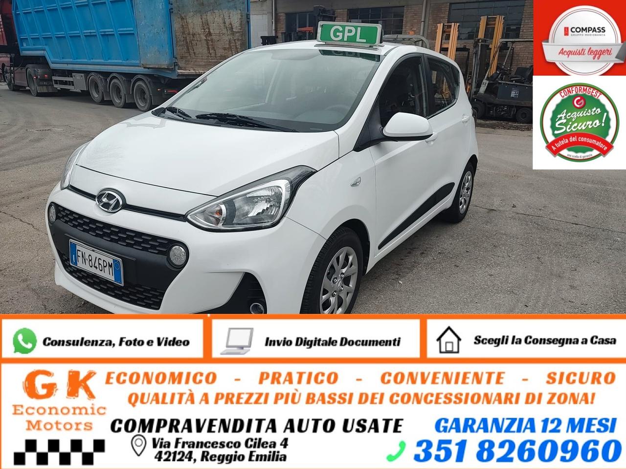 Hyundai i10 1.0 LPGI Econext Classic, BENZINA\GPL, OK NEOPATENTATI, GARANZIA L.12 MESI.
