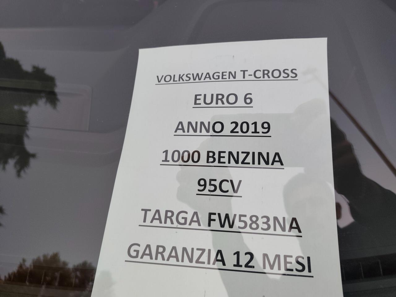 Volkswagen T-Cross 1.0 BENZINA CERTIFICATA