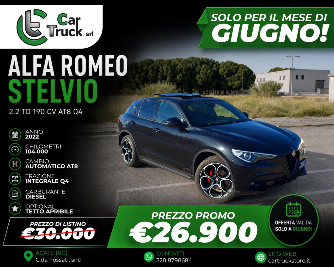 Alfa Romeo Stelvio 2.2 Turbodiesel 190 CV AT8 Q4 Sprint