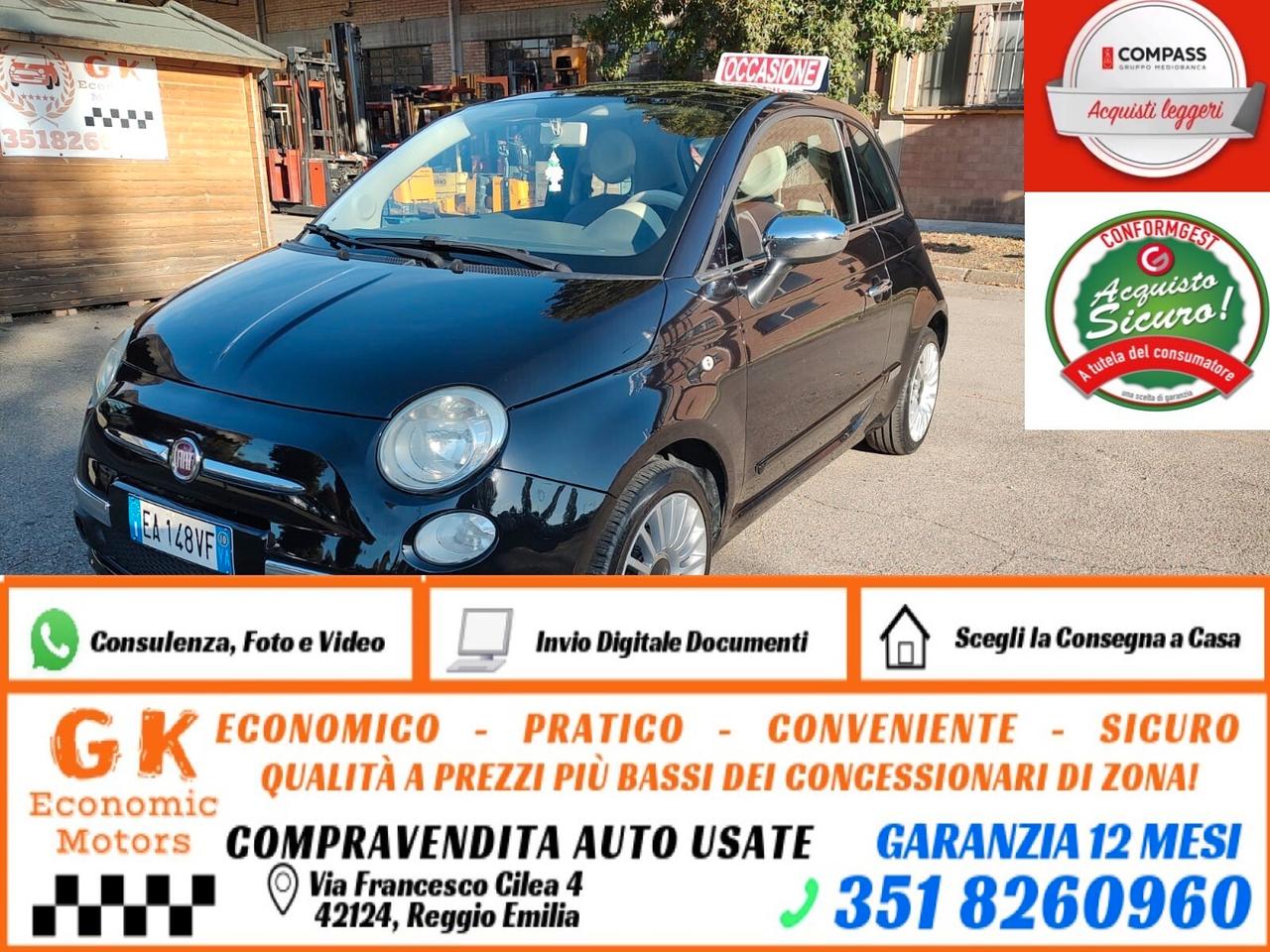 Fiat 500 1.2 Lounge, BENZINA, EURO 5, CAMBIO AUTOMATICO, OK NEOPATENTATI, GARANZIA L.12 MESI