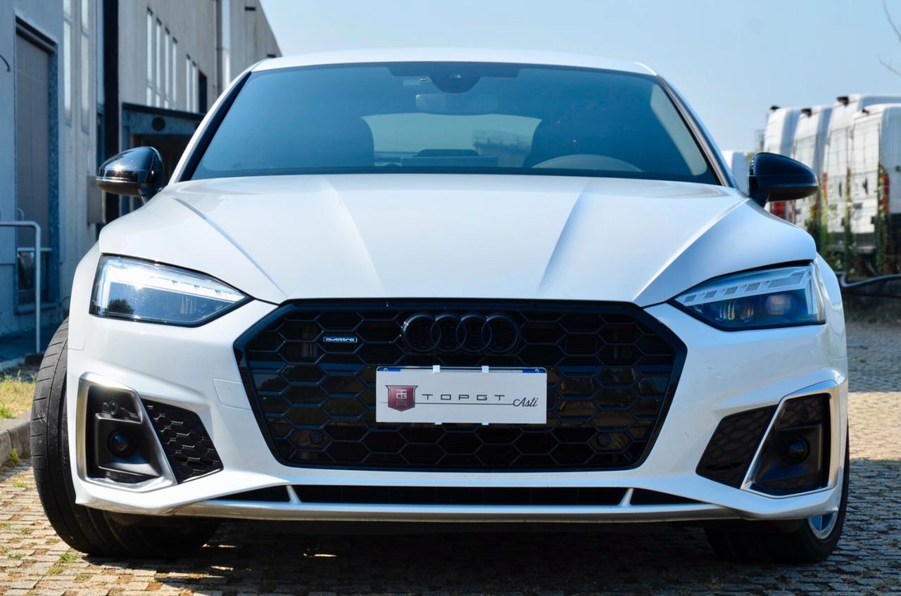 AUDI A5 SPORTBACK 40 2.0 TDI MILD HYBRID S-LINE INT+EXT QUATTRO 204cv S-TRONIC, UFF ITALIANA, EURO 6D, SERVICE AUDI, MATRIX, BLACK PACK, RETROCAMERA, PERMUTE