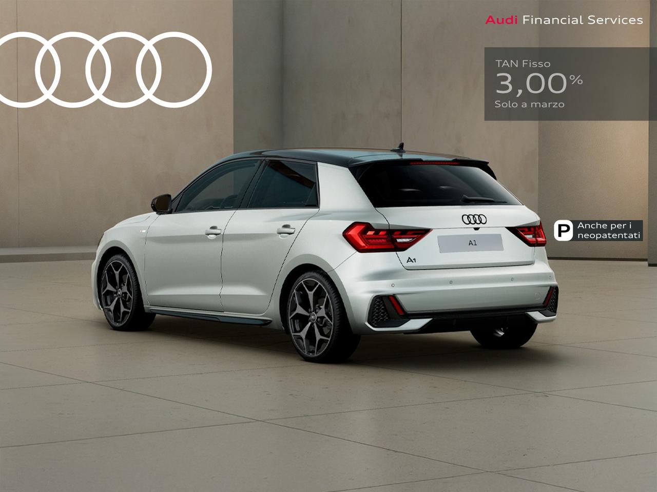 Audi A1 sportback 30 1.0 tfsi identity black 116cv s-tronic