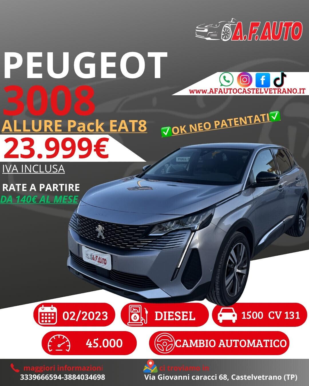 Peugeot 3008 BlueHDi 130 S&S EAT8 Allure Pack
