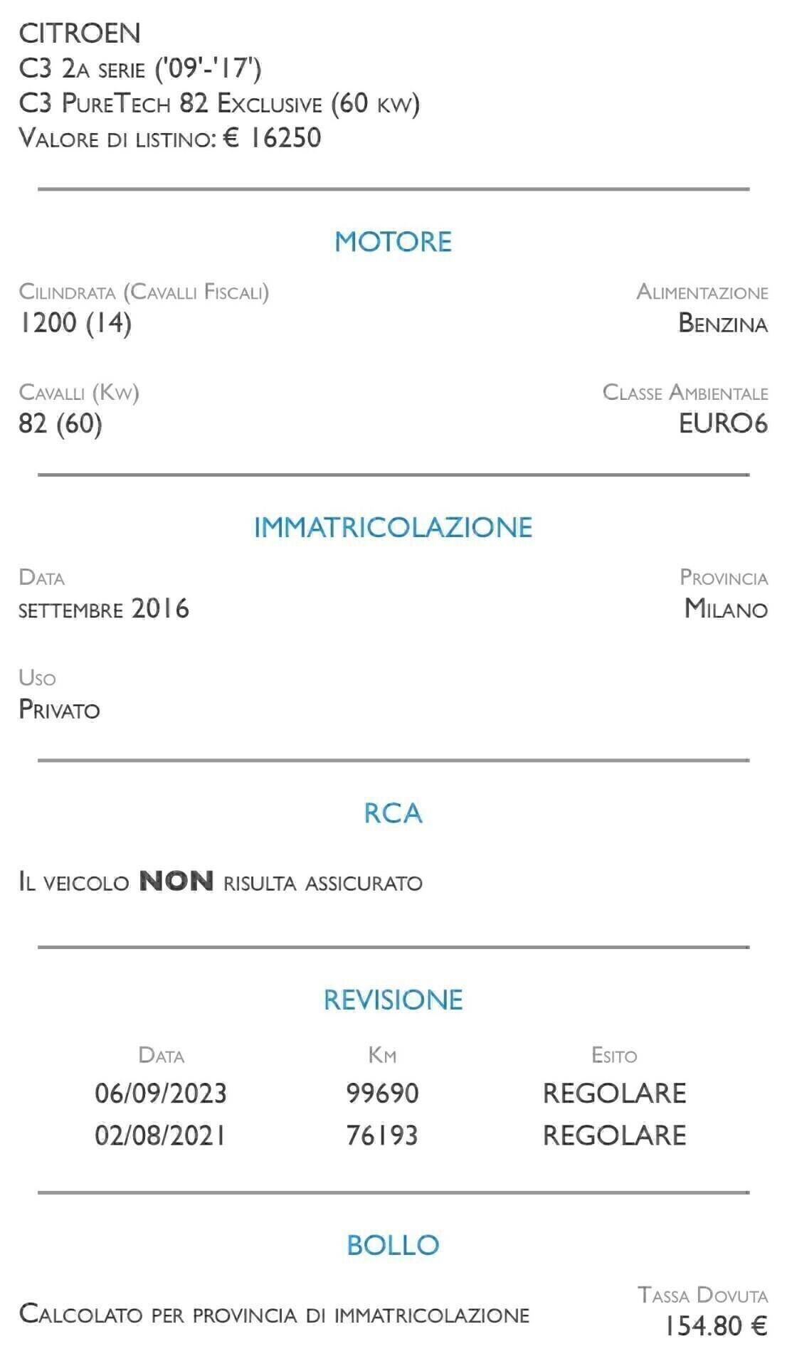 Citroen C3 PureTech 82 Monna Lisa - NEOPATENTATI
