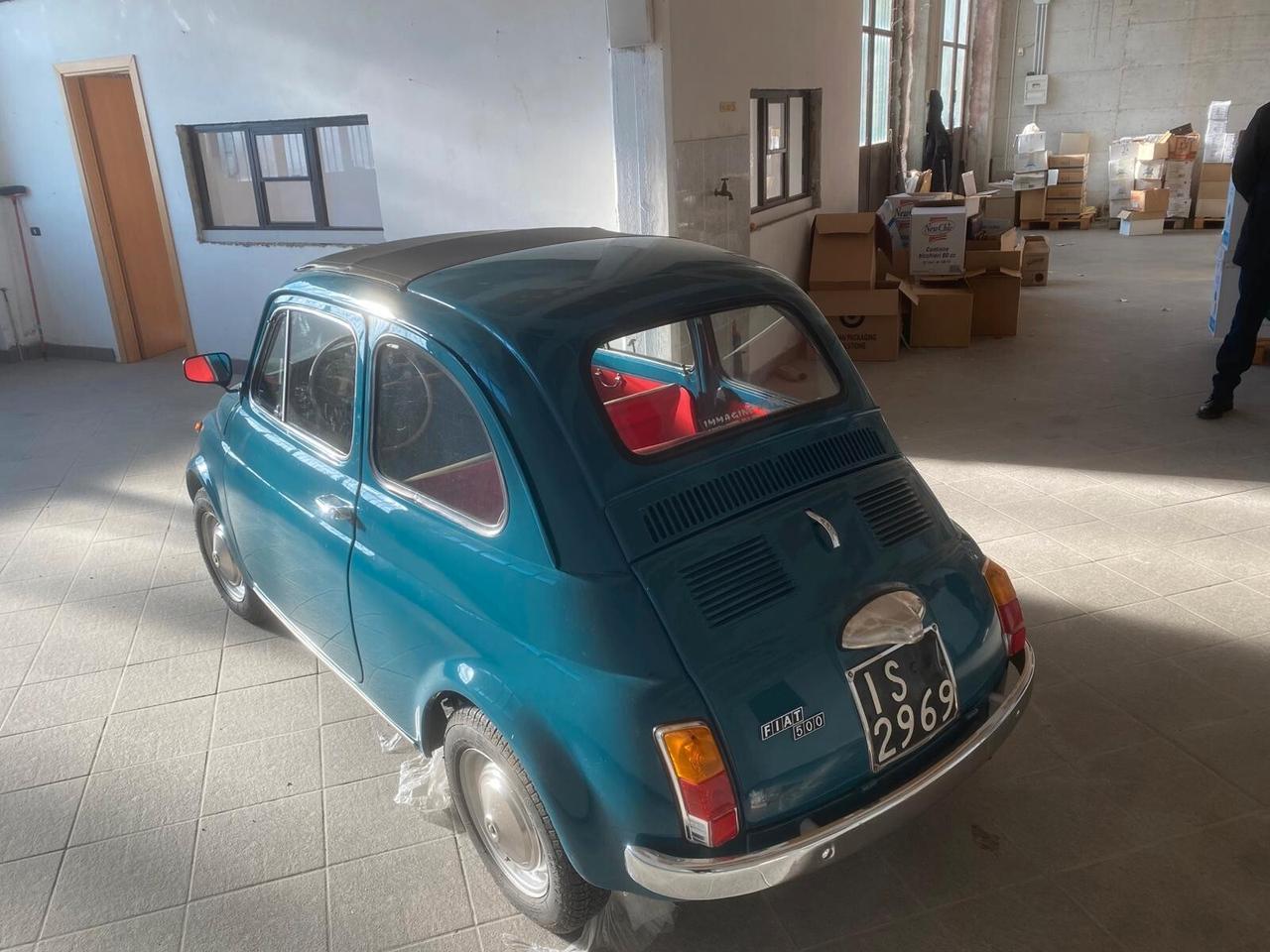 FIAT 500 F (1970) - BLU TURCHESE - CON TARGHE E LIBRETTO ORIGINALI