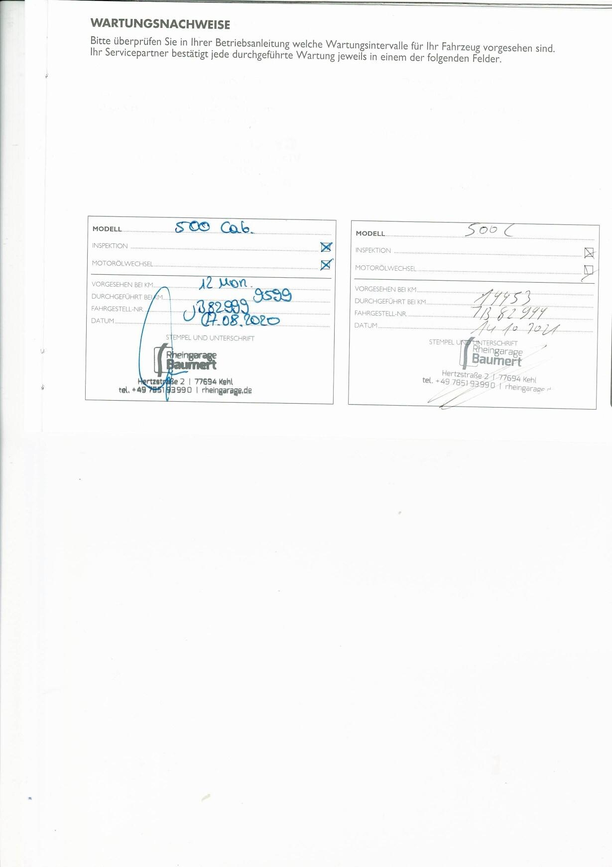 Fiat 500 Cabrio 1.2 Mirror Tagliandi Certificati