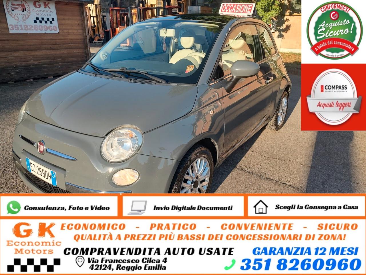 Fiat 500 1.3 Multijet 16V 95 CV Lounge CATENA DISTR. NUOVA, OK NEOPATENTATI, GARANZIA L. 12 MESI