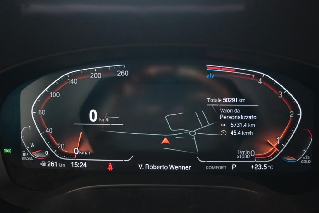 BMW 520D TOURING 190CV STEPTRONIC 48V X-DRIVE BUSINESS ( FARI LED ADATTIVI - BMW DIGITAL COCKPIT - CRUISE - NAVI - MIRROR - PARK ASSISTANT - TELECAMERA POST. )