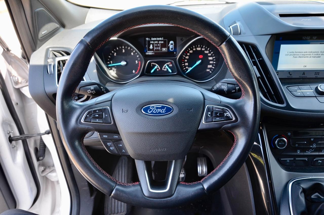 FORD KUGA 2.0 TDCI ST-LINE 150cv, PREZZO REALE, SERVICE FORD, UFF ITALIANA, EURO 6C, HI-FI SONY, APPLE ANDROID, RETROCAMERA, PERMUTE