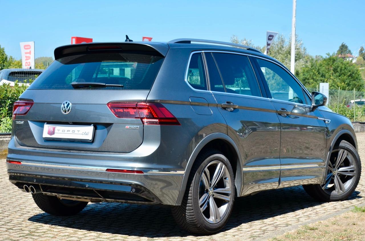 VOLKSWAGEN TIGUAN 2.0 TDI R-LINE INT+EXT 4MOTION 150cv DSG, UFF ITALIANA, SERVICE VW, FULL LED, RETRO 360, PERMUTE