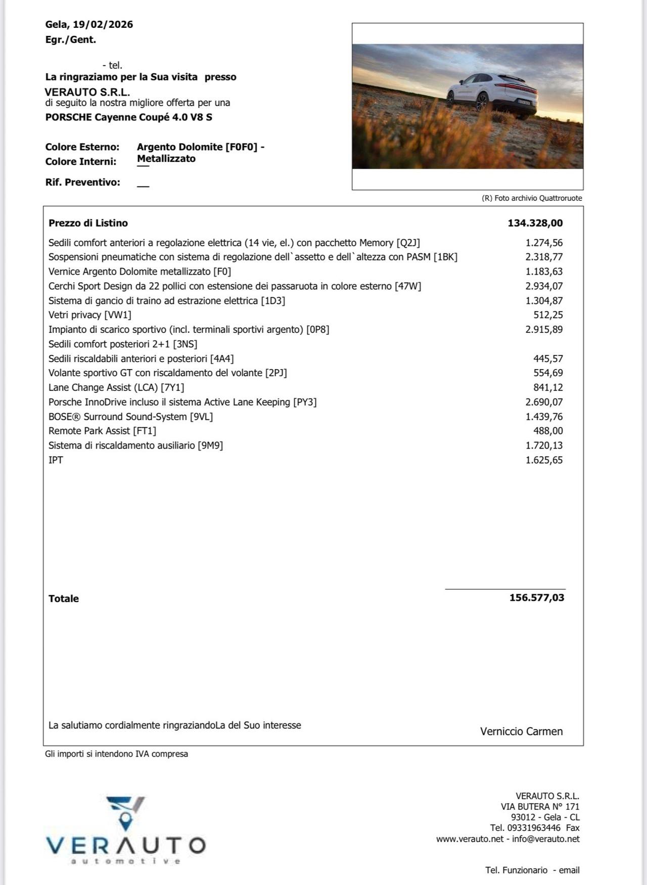 Porsche Cayenne Coupé 4.0 V8 S possibilità noleggio no scoring
