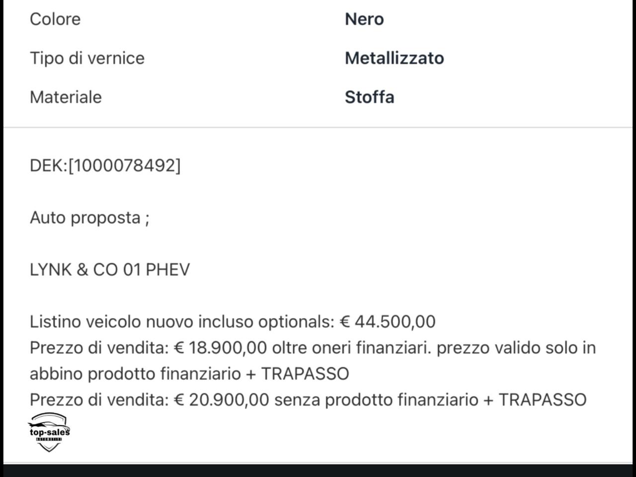 Lynk&co 01 HEV Suv Perfetta