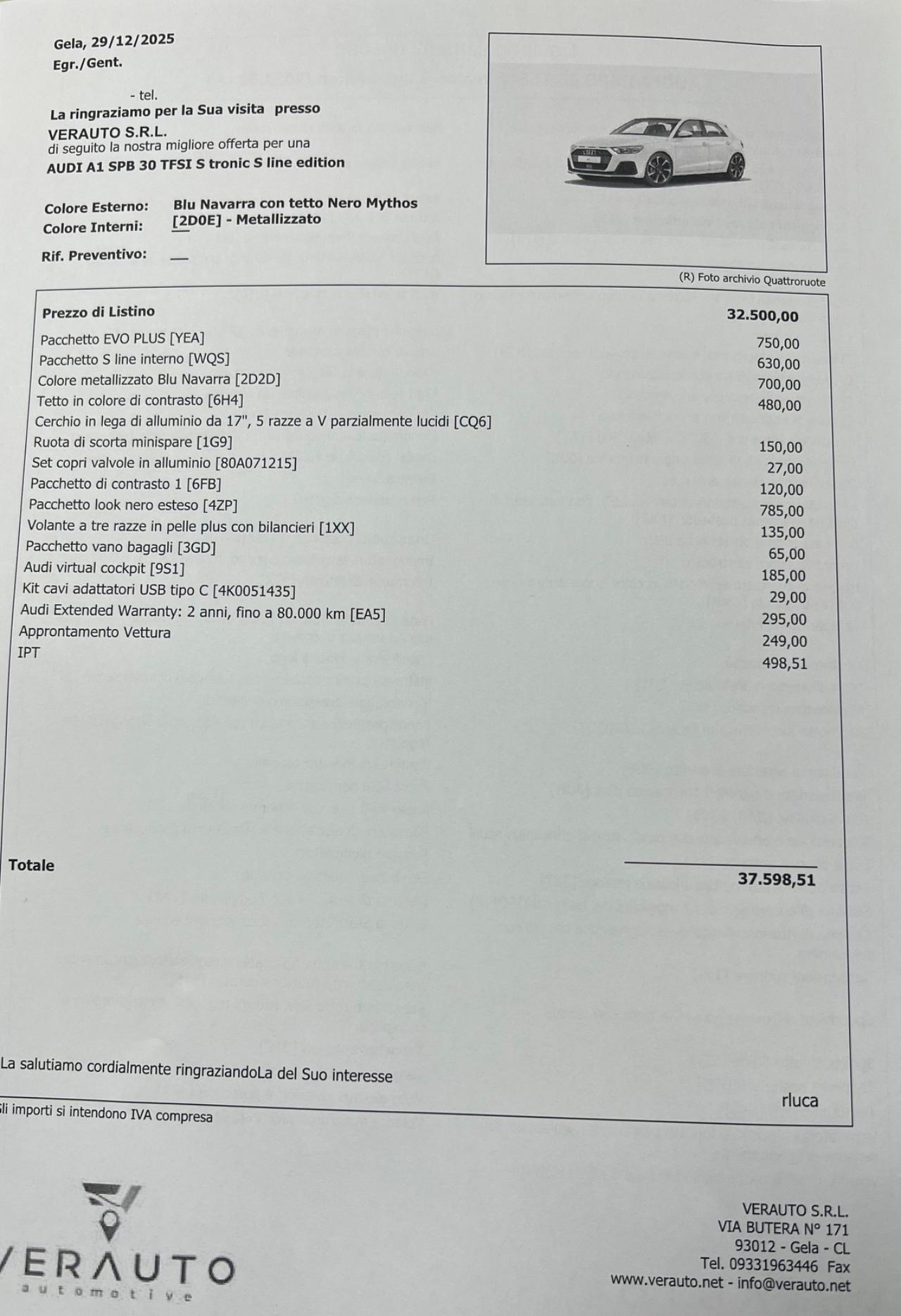 Audi A1 Stronic Sline offerta T-Stock prezzo imperdibile