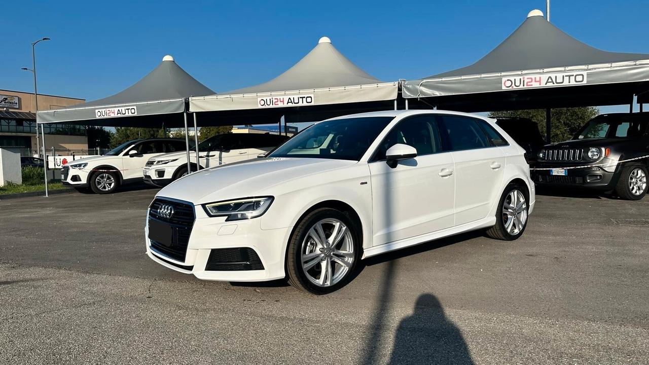 Audi A3 SPB 30 TDI S line Sport UNICO PROPRIETARIO KM CERTIFICATI