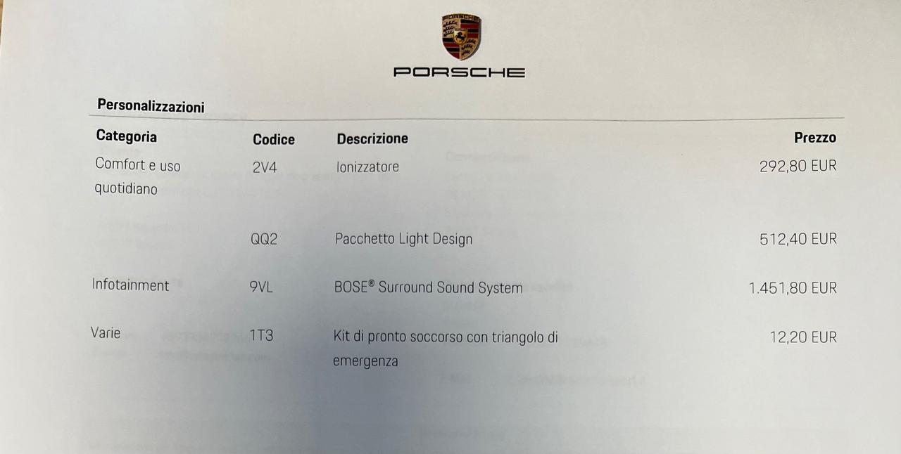 Porsche 992 Carrera 4 GTS possibilità noleggio no scoring