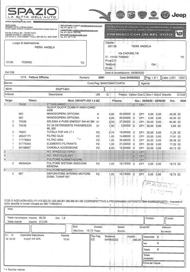 Fiat 500L 1.4 95cv UnicoProp.27700Km