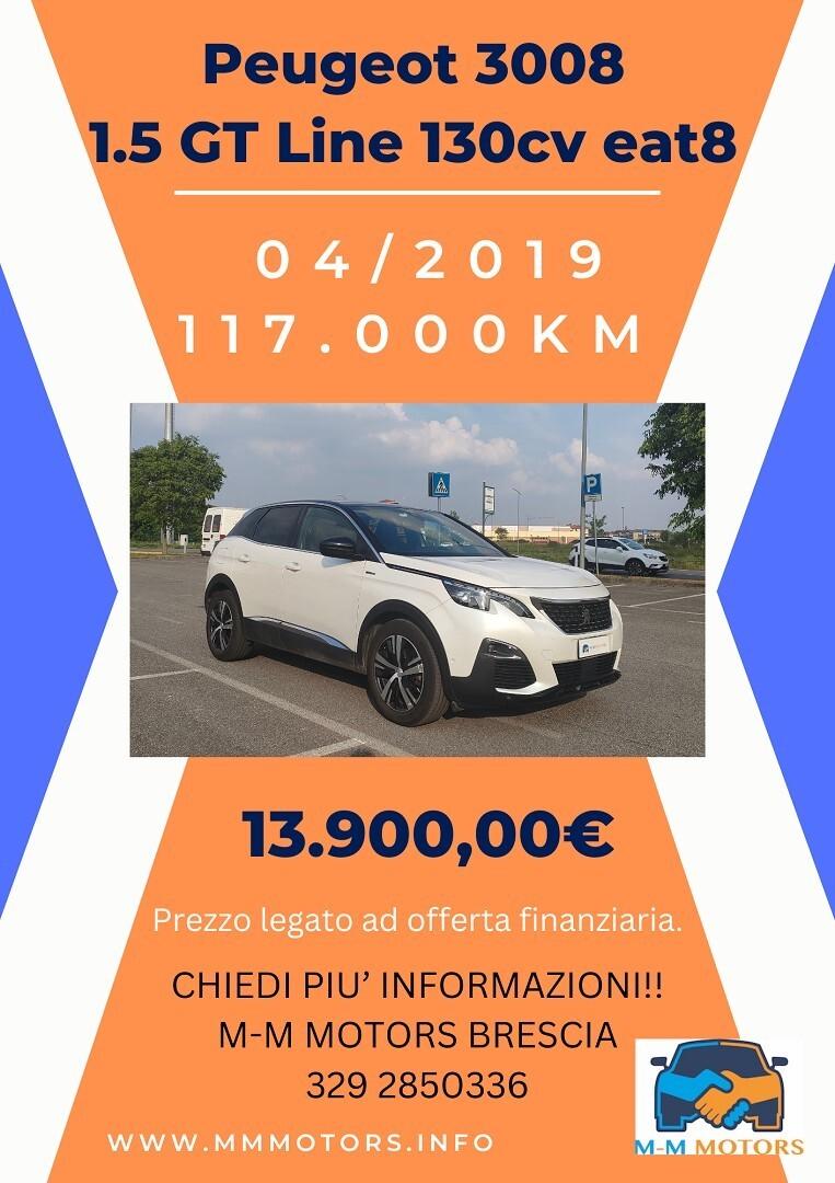PEUGEOT 3008 1.5 bluehdi GT Line s&s 130cv eat8 Pr
