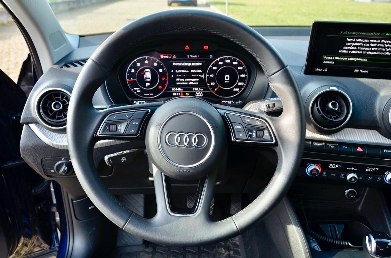 AUDI Q2 35 1.5 TFSI BUSINESS ADVANCED 150cv S-TRONIC, GAR. AUDI 4/27, SERVICE AUDI, UNICOPROPRIETARIO, UFF ITALIANA, GANCIO TRAINO, APPLE ANDROID, PERMUTE