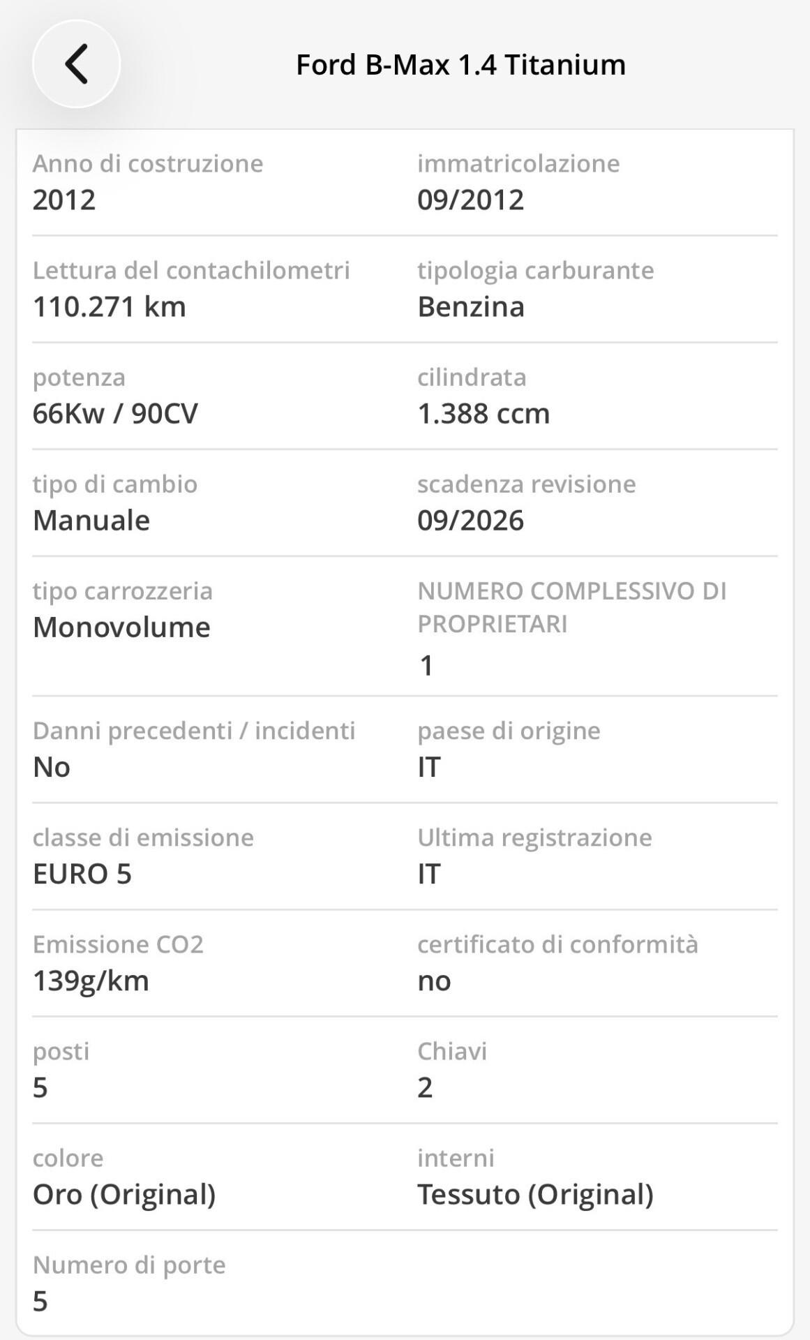 Ford B-Max 1.4 90 CV Titanium UNICO