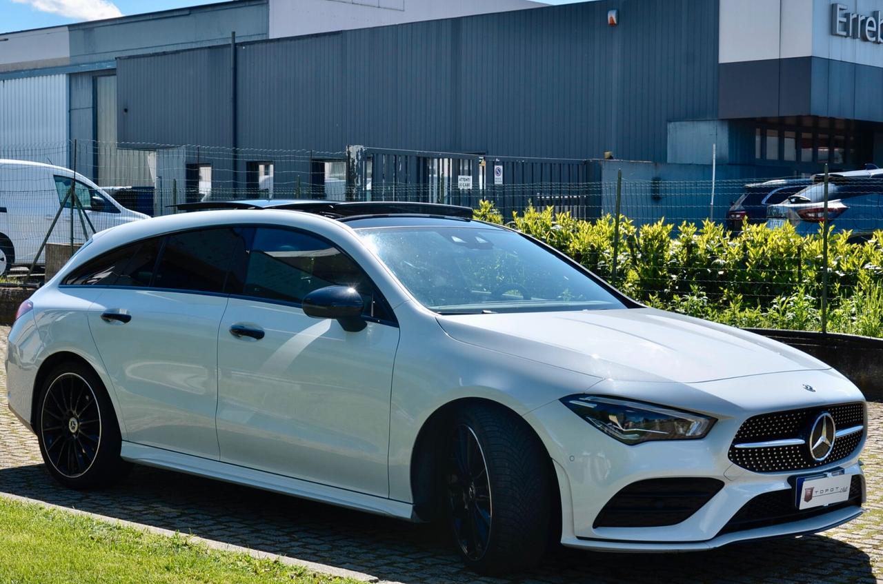 MERCEDES-BENZ CLA 200d SHOOTING BRAKE NIGHT EDITION AMG LINE 150cv AUTO, GARANZIA UFF MERCEDES, UNICOPROP, SERVICE MERCEDES, TETTO, 19", PERMUTE
