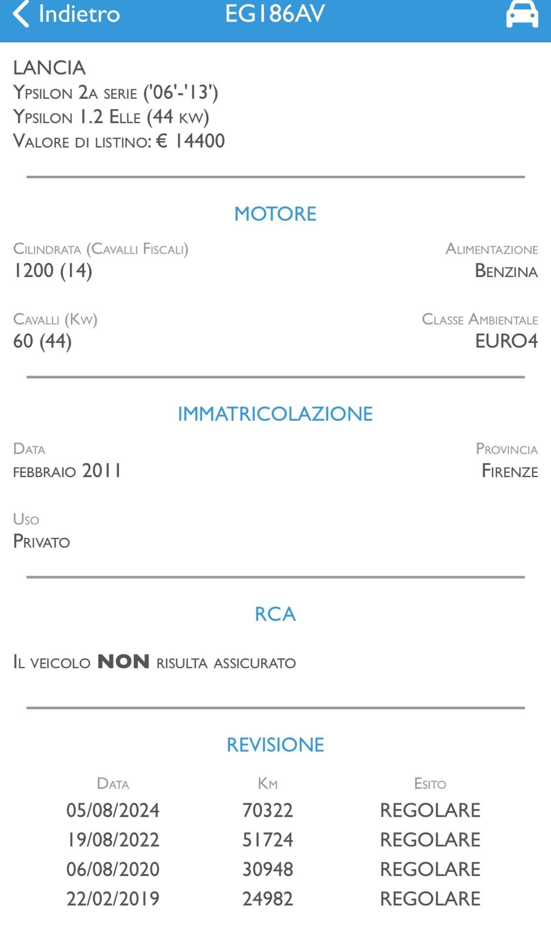 Lancia Ypsilon 1.2 60CV Elle —SOLO 71.700KM—