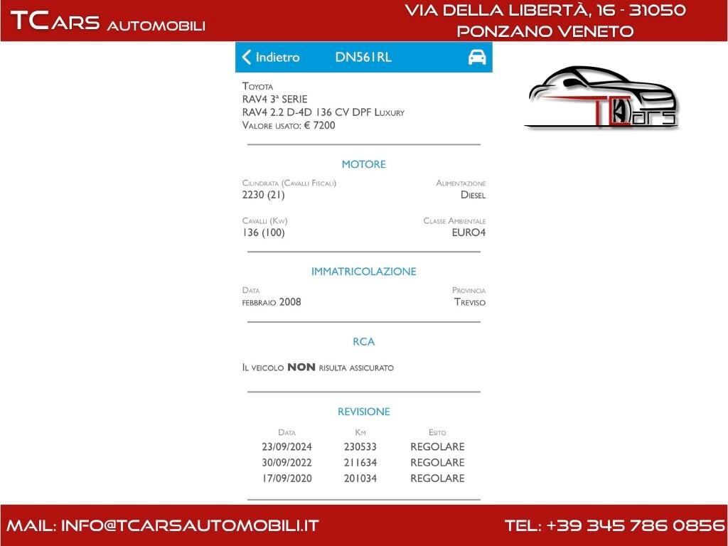 TOYOTA RAV4 2.2 PREZZO VALIDO FINO A SABATO