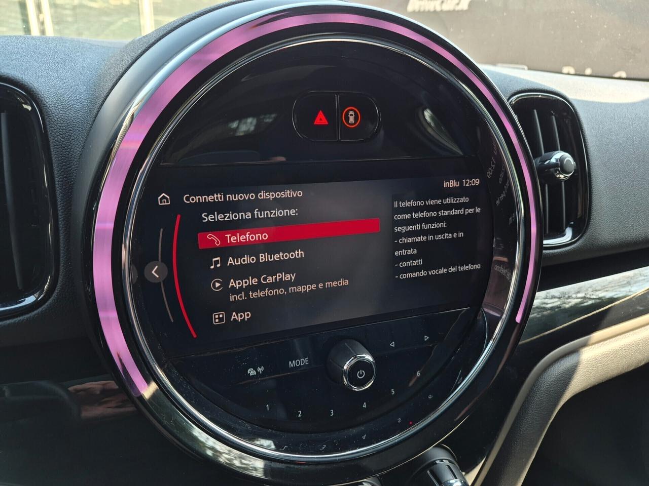 MINI Cooper Countryman PELLE TETTO LED NAVI APPLE CARPLAY RETROCAM. ACC SEDILI MEMORY WIRELESS