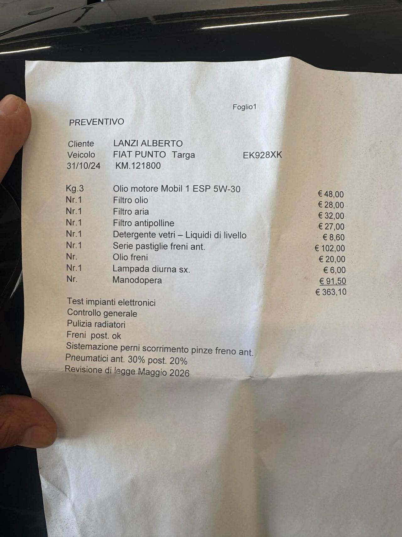 Fiat Punto 1.3 Diesel MJT Anno 2012 EURO5B