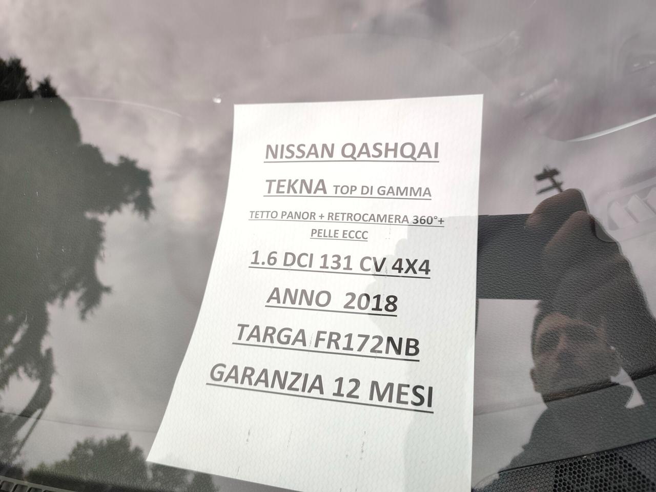 Nissan Qashqai 1.6 dCi 131 cv 4WD Tekna TETTO