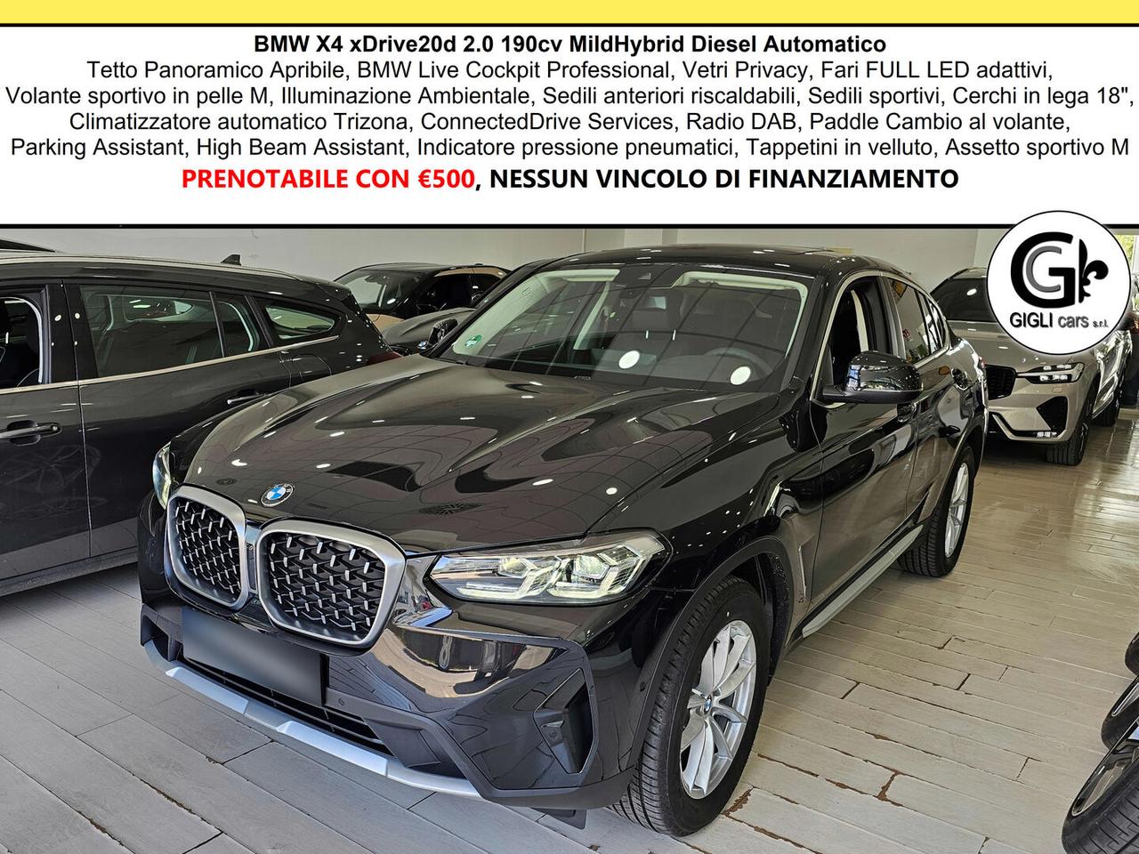 BMW X4 Xdrive 20d mhev Tetto cam Nav PDC Full LED