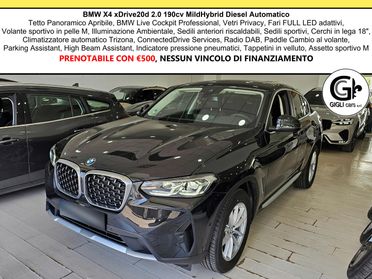 BMW X4 Xdrive 20d mhev Tetto cam Nav PDC Full LED