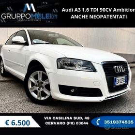 Audi A3 1.6 TDI 90CV Ambition ANCHE NEOPATENTATI