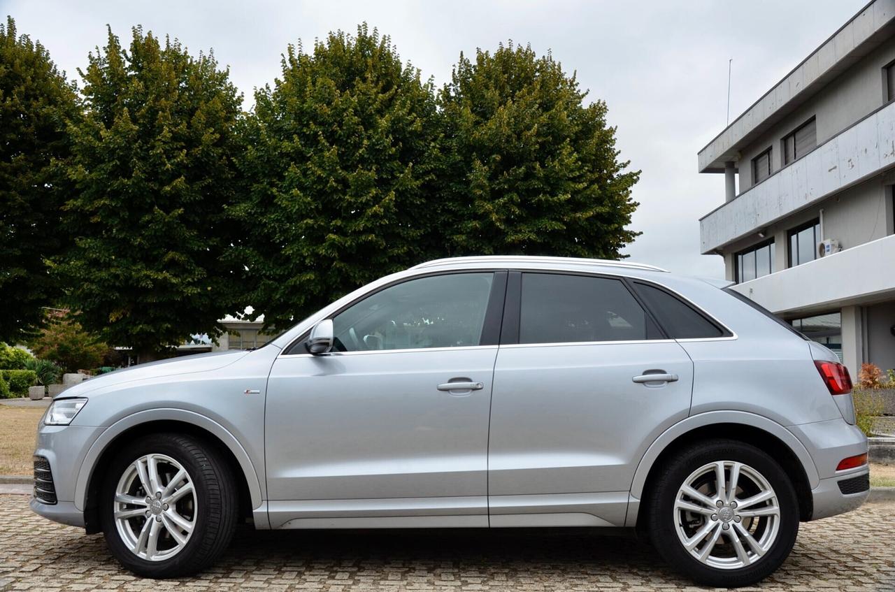 AUDI Q3 2.0 TDI S-LINE INT-EXT 150cv, UNICOPROPRIETARIO, UFF ITALIANA, EURO 6B, XENO, 18", PERMUTE