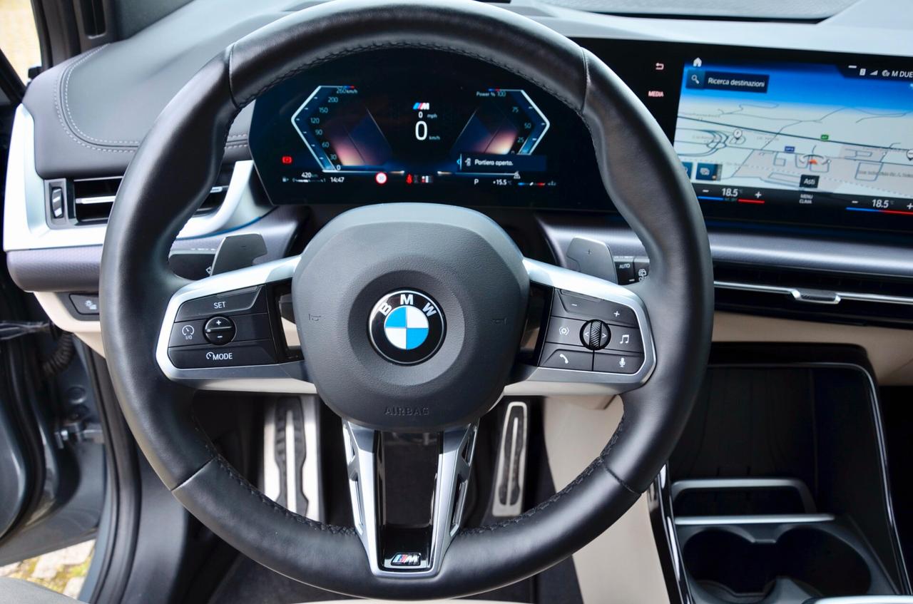 BMW 218d ACTIVE TOURER MSPORT 150cv AUTO, GARANZIA BMW 4/27, SERVICE BMW, UFF ITALIANA, EURO 6D, HARMAN & KARDON, FULL LED, RETROCAMERA, 19", PERMUTE