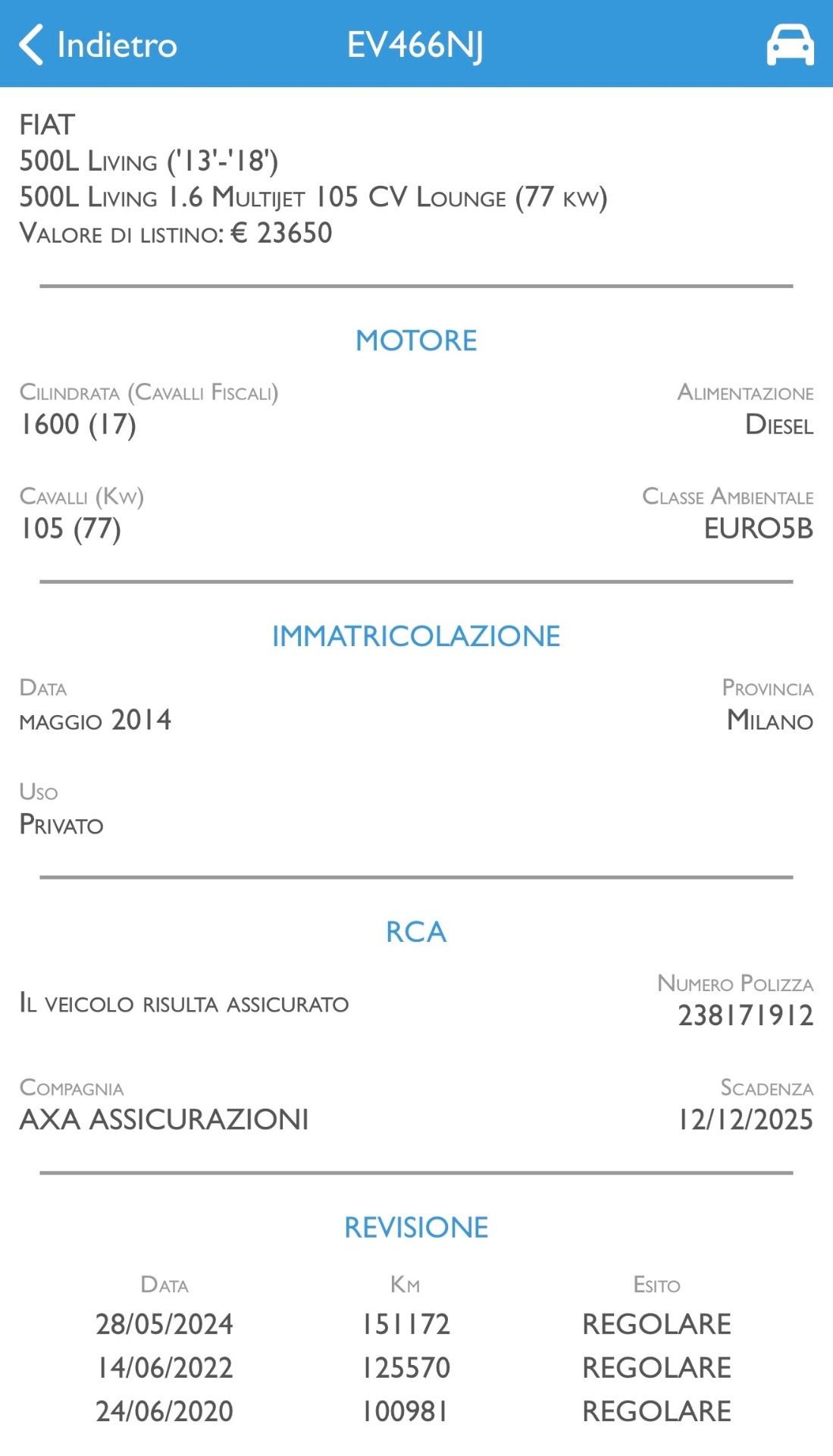 Fiat 500L Living 1.6 Multijet 105 CV Lounge 7 POSTI