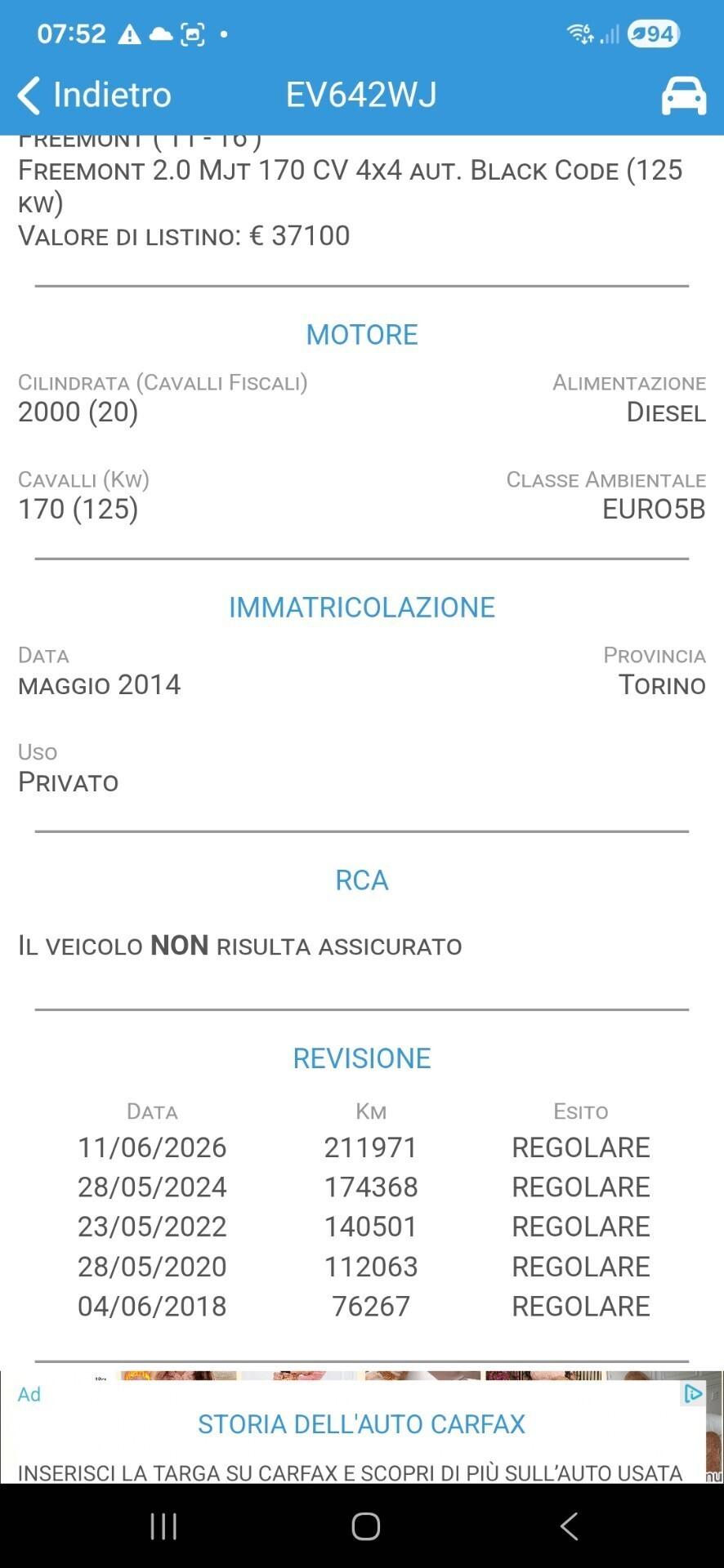 Fiat Freemont 2.0 Mjt 170 CV 4x4 aut. Black Code