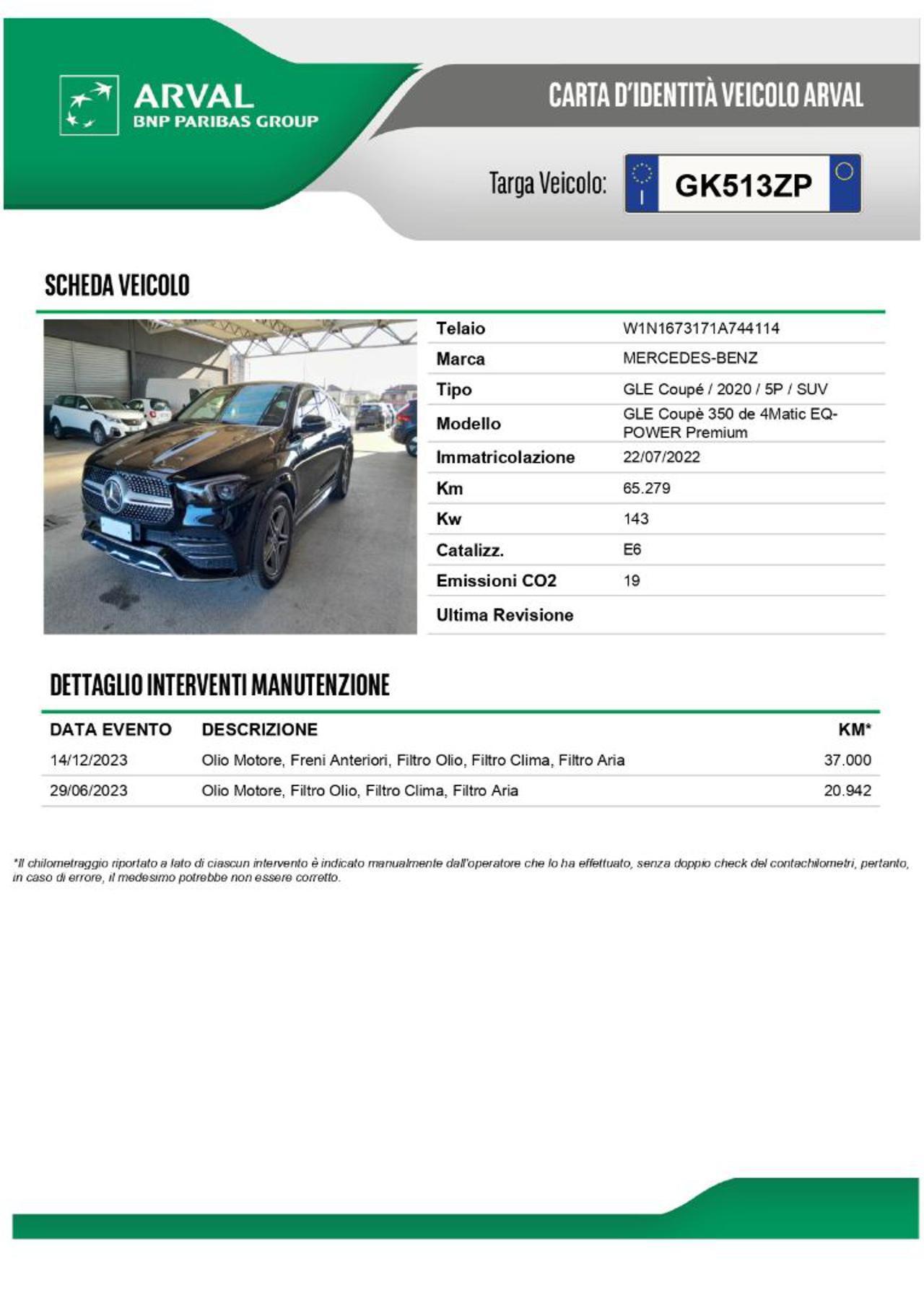 MERCEDES-BENZ GLE 350 de phev EQ-Power 4Matic Coupé Premium AMG