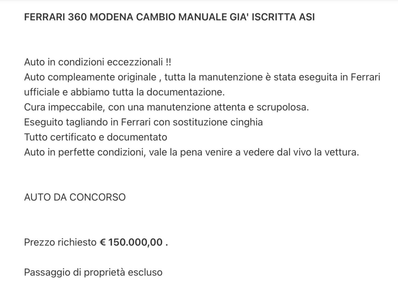 Ferrari 360 Modena Cv 400 Perfetta