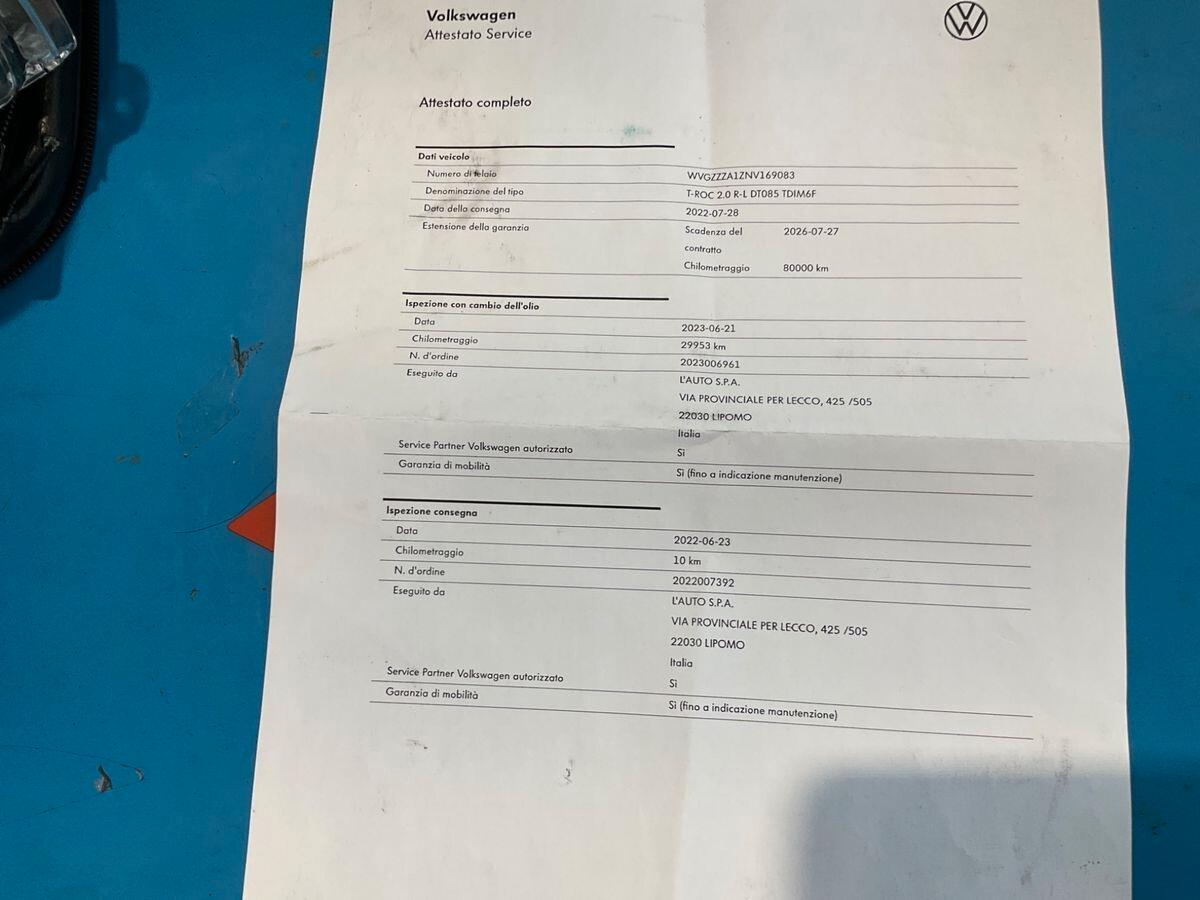 Volkswagen T-Roc 2.0 TDI SCR R-Line INTERNO ED ESTERNO 116CV