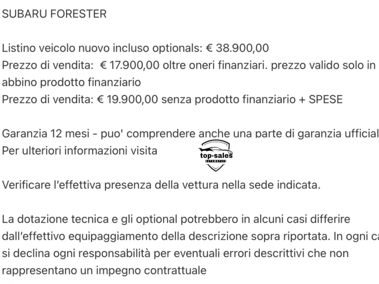 Subaru Forester 2.0 UNLIMITED 4x4 PERFETTA