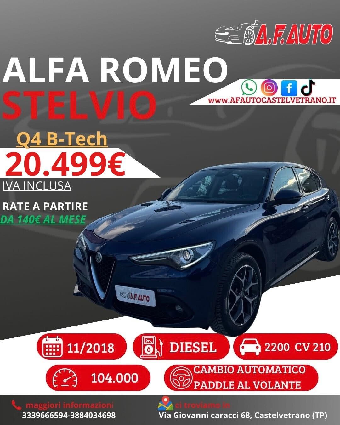Alfa Romeo Stelvio 2.2 Turbodiesel 210 CV AT8 Q4 B-Tech