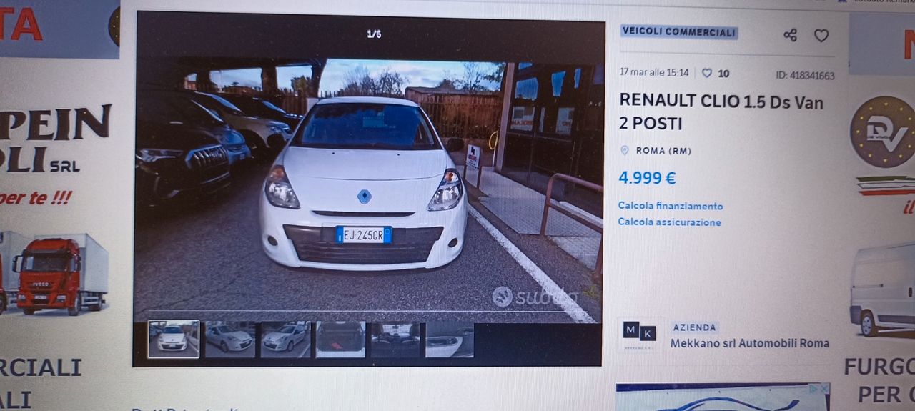 Renault Clio 1.5 dCi 75CV 3 porte Van I.E.