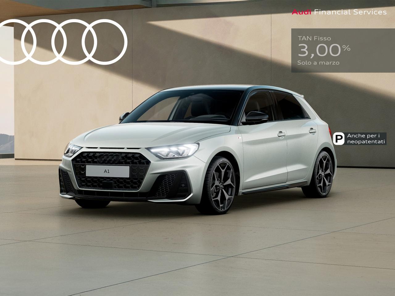 Audi A1 sportback 30 1.0 tfsi identity black 116cv s-tronic