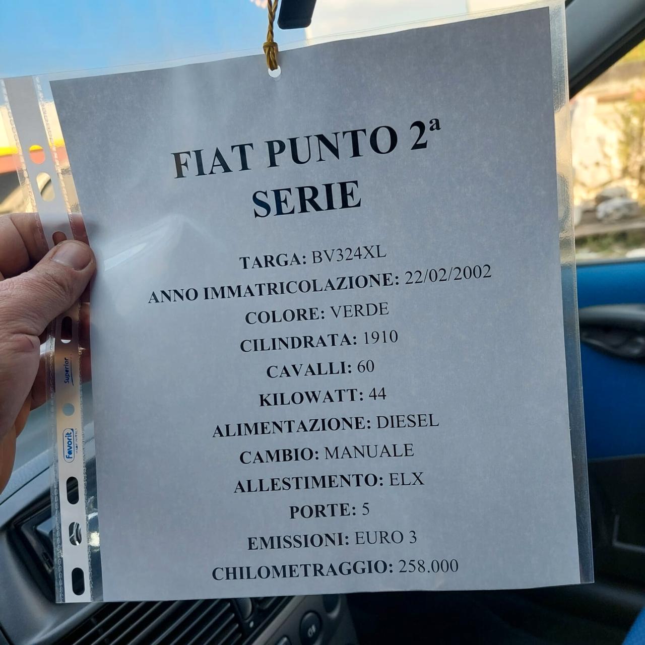 Fiat Punto 1.9 diesel 5 porte ELX