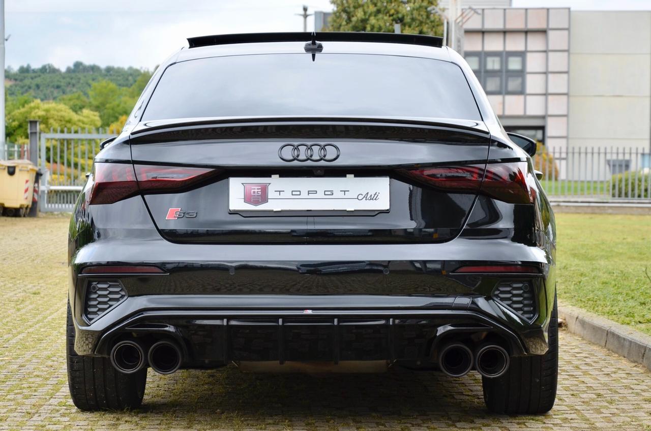 AUDI S3 SEDAN 2.0 TFSI SPORT ATTITUDE QUATTRO 310cv S-TRONIC, IVA SUL 100%, TETTO, SCARICO MILLTEK, BANG&OLUFSEN, TOTAL BLACK, 20″, PERMUTE