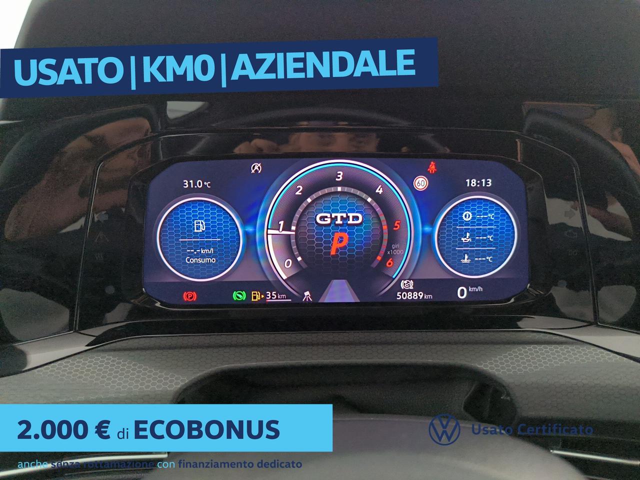 Volkswagen Golf 2.0 tdi gtd 200cv dsg