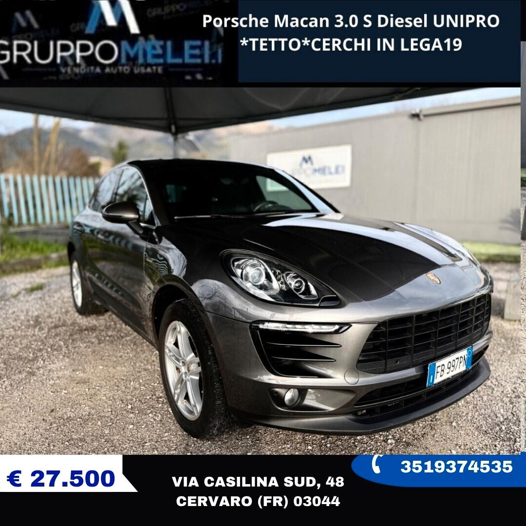 Porsche Macan 3.0 S Diesel UNIPRO *TETTO*CERCHI IN LEGA19
