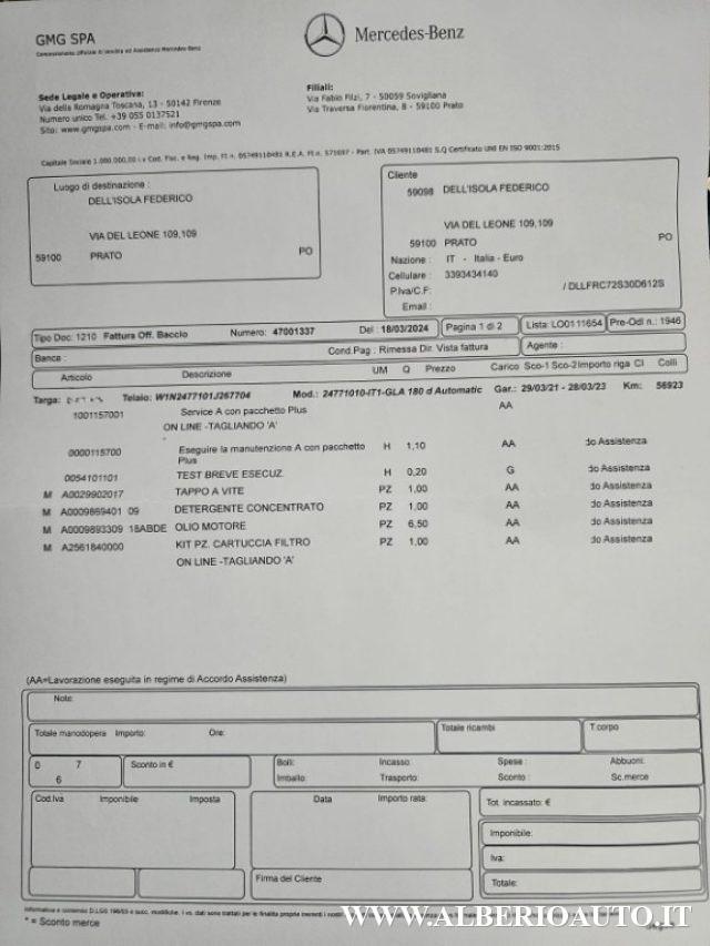 MERCEDES-BENZ GLA 180 d Automatic Sport AMG