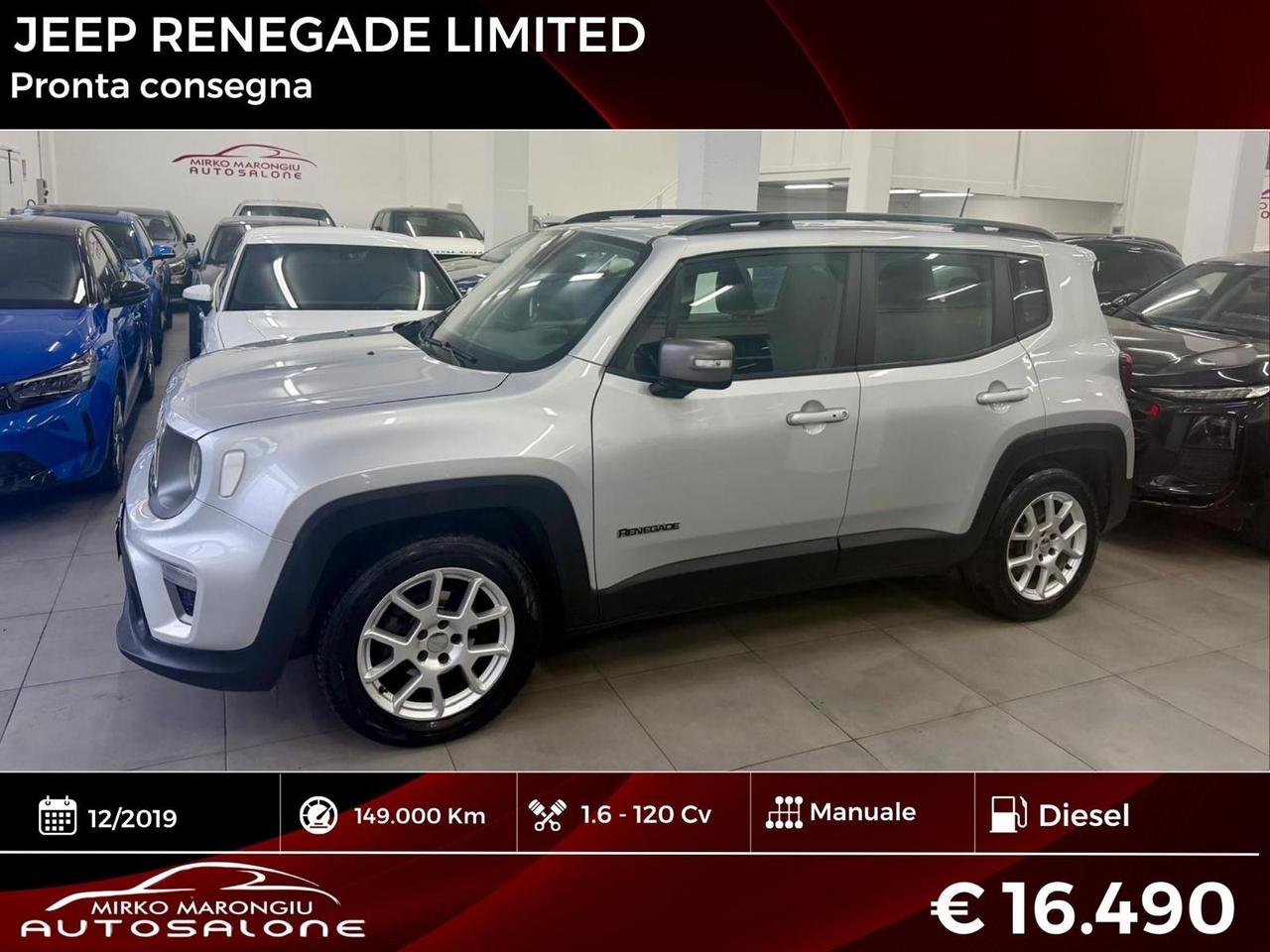 Jeep Renegade 1.6 Mjt 120 CV Limited FINANZIABILE