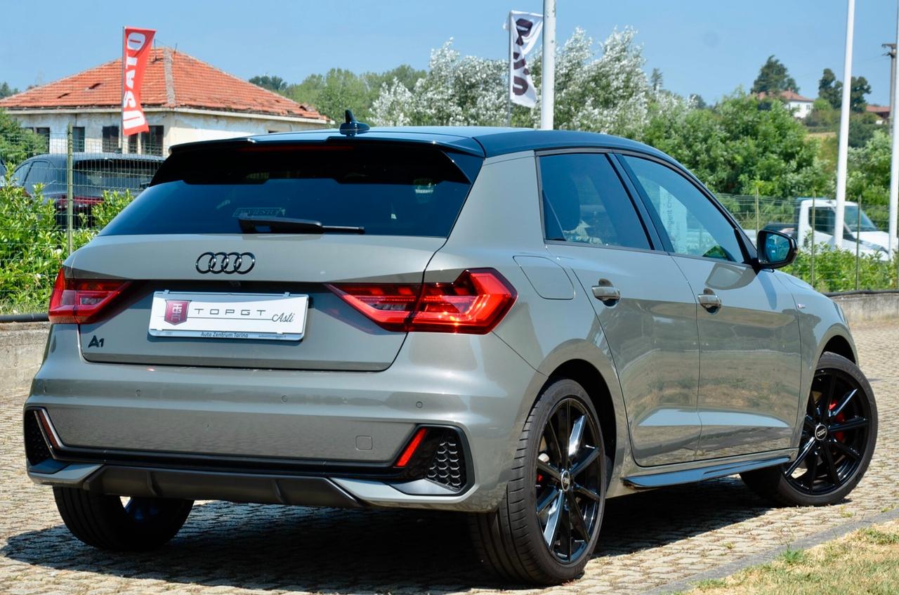 AUDI A1 SPORTBACK 1.5 TFSI 150cv S-TRONIC IDENTITY BLACK S-LINE INT-EXT, UNICOPROPRIETARIO, EURO 6D, UFF ITALIANA, SERVICE AUDI, FULL LED, RETROCAMERA, PERMUTE